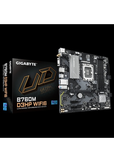 Gıgabyte B760m D3hp Wıfı6, 4xddr5, 2xm.2, Dp, Hdmı, Vga, Wi-fi 6e, Bluetooth V5.3, 12-13.14.nesil, L