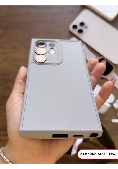 Samsung Galaxy S25 Ultra Uyumlu Kamera Korumalı Darbeye Dayanıklı Renk Atmayan Keep Silikon Kılıf Gri
