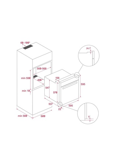 Teka Urban Serisi HLB 8400 WH - GZC 64320 XBC WH - DLV 68660 WH TOS Beyaz Ankastre Set