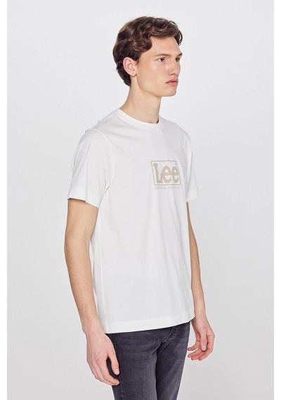Lee Big Logo Erkek T-shirt Off White