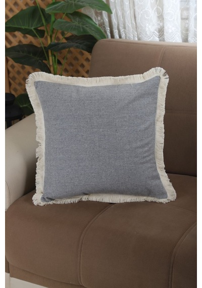 Dnc Home Tekstil Ndchome Gri Püsküllü Kırlent Kırlent Kılıfı 43 X 43