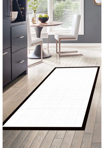 Kaymaz Taban Djt Banyo Mutfak Salon Halı Trend Dokuma Desen E5007 Gri Beyaz