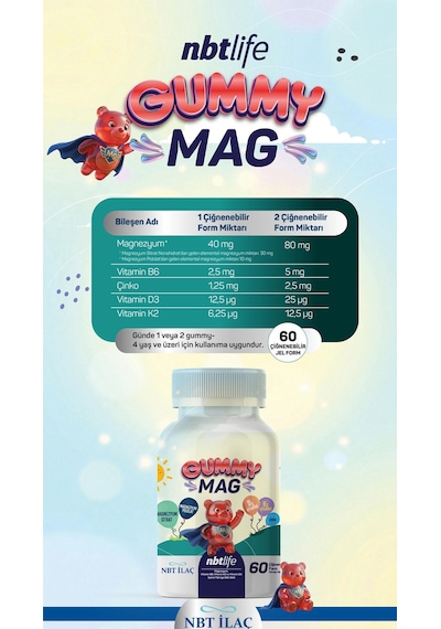 Nbt Life Gummymag Kids 60 Çiğnene Form