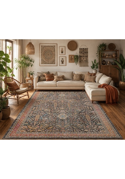 Sofıa Sof 01 Multy Geleneksel El Dokuması Uşak Halı Desenlerine Sahip Vintage Eskitme Tarzı Salon Halısı Oturma Odası Halısı Multi Sofıa Sof 01 Multy Geleneksel El Dokuması Uşak Halı Desenlerine Sahip Vintage Eskitme Tarzı Salon Halısı Oturma Odası Halısı Multi
