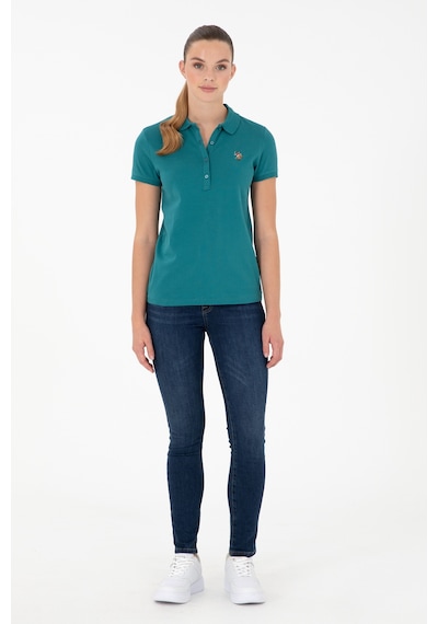 U.S. Polo Assn. Kadın Koyu Yeşil Polo Yaka Tişört 50280067-VR101