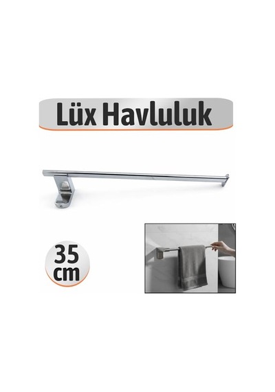 Havluluk Krom 35 Cm Vidalı Duvara Monte Paslanmaz Duvar Tipi Mutfak Banyo Havlu Aparatı Çok Renkli