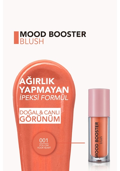 Flormar Yoğun Pigmentli Likit Allık (TURUNCU) - Mood Booster Lbl. - 001 Follow Your Heart - 8682536043700