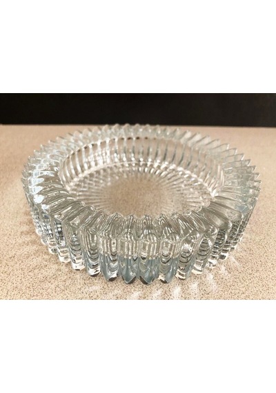 Kristal Lüks Cam Küllük Kristal Lux Küllük 14cm 1 Adet Cam Küllük Cam Beyaz Yuvarlak