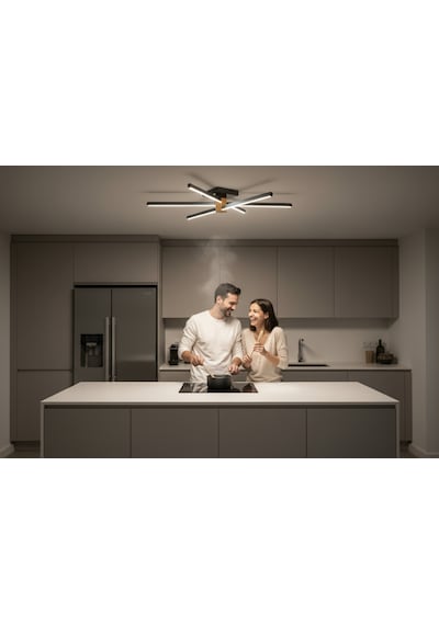 Nova 6 Silver Led Tavan Avize Kumandalı Dim Edilir Aşağı Işık Beyaz Işık