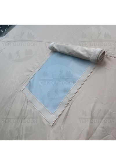 Yek Outdoor 210d Oxford 6 Kişilik 4 Mevsim Soba Çıkışlı Şişme Kamp Çadırı Pompalı, 210x300x190 Cm Krem