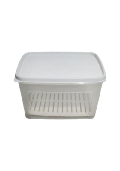 Geseus Moonstar Süzgeçli Peynir Saklama Kabı 2 Litre Bpa Free Ms06 Beyaz