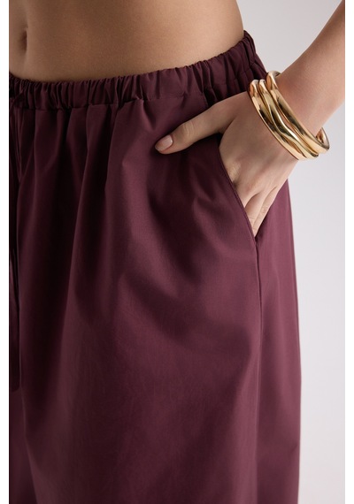 Mai Collection Mai Studios Co. Velora Bordo Poplin Şalvar Pantolon Bordo