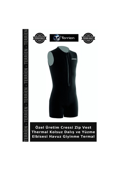 Özel Üretim Cressi Zip Vest Thermal Kolsuz Dalış Ve Yüzme Elbisesi Havuz Giyinme Termal Çok Renkli