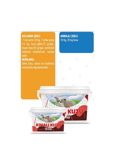 Kınalı Kuzu Koyun Keçi Kuzu Ve Buzağı Hayvan Yem Katkı 10 Kg Kova