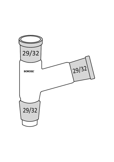 Borosil 29 32 İki Boyunlu 45 Derece Açılı Cam Adaptör