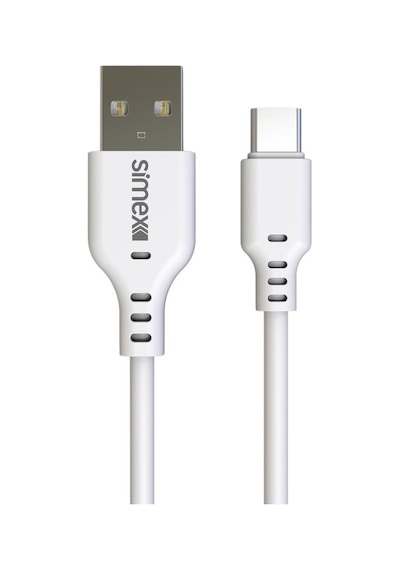 Simex SPK-04 Deluxe Type-C Data Şarj Kablosu Beyaz 1.2 M