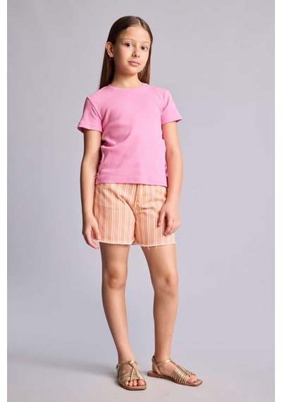 Defacto Gabardin Şort Kız Çocuk H7933a826hsog266 Turuncu-og266