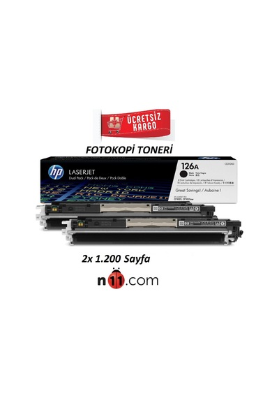 Hp 126A-Ce310Ad Siyah Toner Ikili Paket 2X1.200 Sayfa