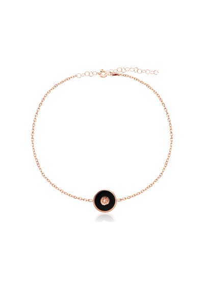Emılıano Jewellery Silver 925 Ayar Zirkon Taşlı Bıleklık Gümüş - Rose Gold