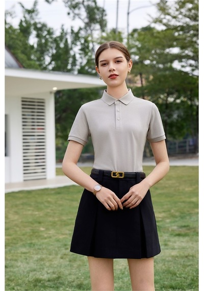 New Performance Premium Polo T-shirt 100% Pamuk Merserize Kayısı Gri