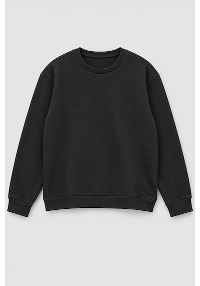 Markapia Erkek Bisiklet Yaka İçi Polarlı Düz Sweatshirt Antrasit
