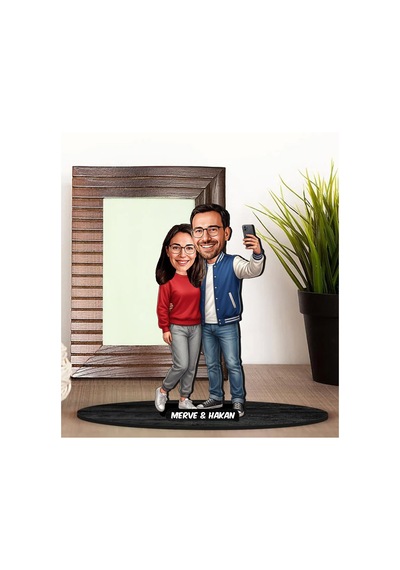 Bk Gift Kişiye Özel Sevgili Karikatürlü Ahşap Biblo -16, Fotoğraftan Karikatür, Sevgililer Günü Hediyesi, Ev Hediyesi Kobitmeyencom36343 Bk Gift