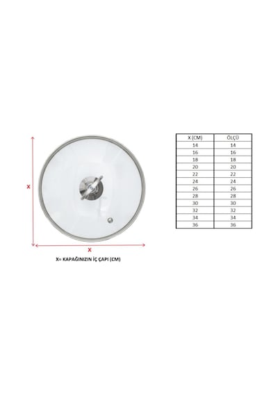 Ugurlu Glass Tencere Cam Kapak 20 Cm
