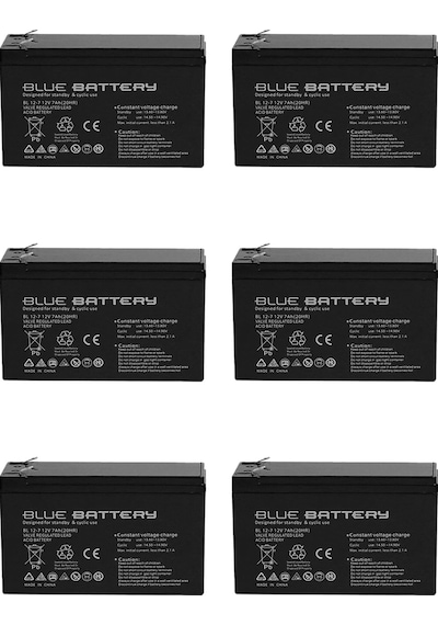 6 Adet Blue Battery 12v 7ah Bakımsız Kuru Akü 12 Volt 7 Amper Temmuz 2025 Üretim