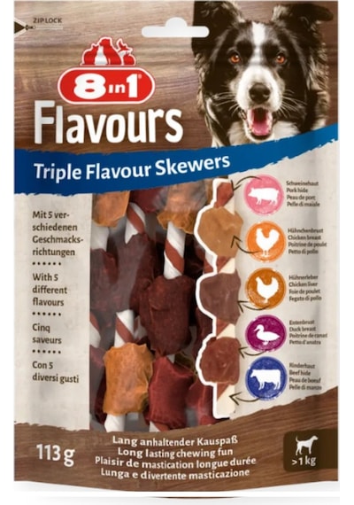 8in1 Flavours Triple Flavour Skewers Üçlü Lezzet Şişleri 113 G