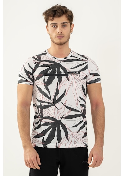 Maraton Sportswear Regular Erkek Bisiklet Yaka Kısa Kol Beach Beyaz T-Shirt 20603-Beyaz
