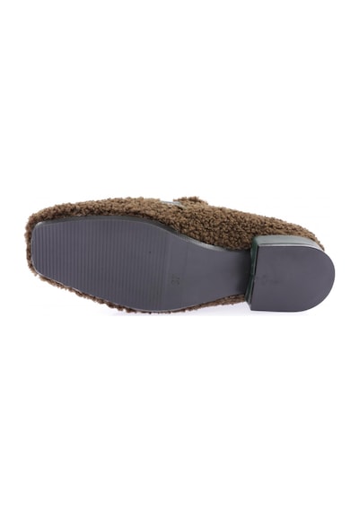Dgn 5270-424 Metal Tokali Peluş Kadin Oxford Ayakkabi Yeşil Peluş