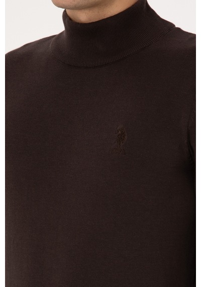 U.S. Polo Assn. Erkek Koyu Kahverengi Basic Kazak 50307783-VR084