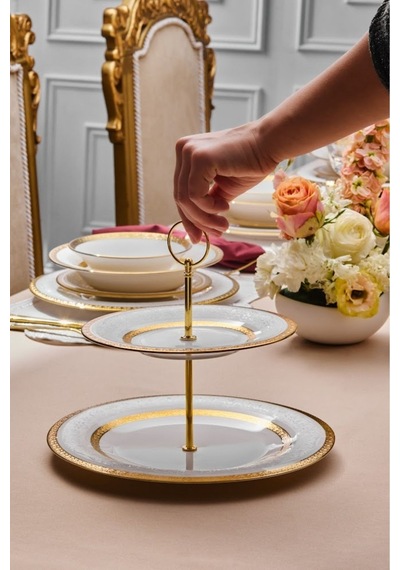 Karaca  Royal Bone Victoria Katlı Kurabiyelik Gold