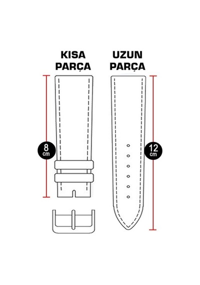 Lacivert Hakiki Deri Saat Kordonu Kayış 12-14-16-18-20-22-24-26Mm