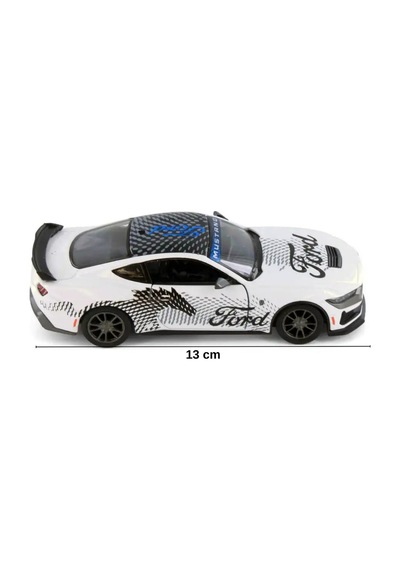 Kinsmart 2024 Ford Mustang Dark Horse 1:38 Çek Bırak Metal Model Araba Beyaz - Özel Livery Seri