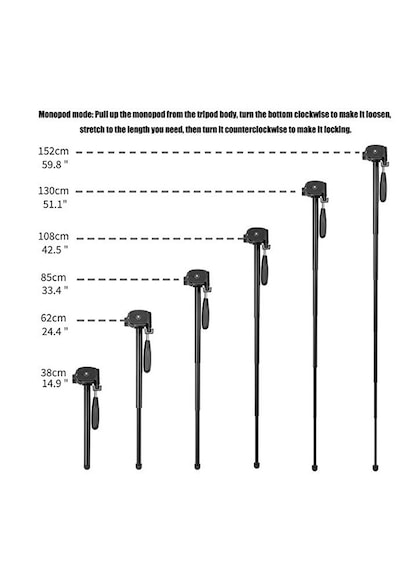 Q222 Profesyonel Tripod-monopod, Telefon Tutucu Ve Çanta li 152cm Maksimum Yükseklik
