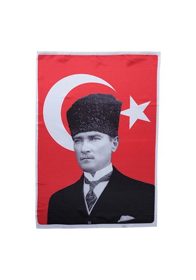 4 Adet Ayyıldız Türk Bayrak Atatürk Baskılı 70x105 Cm Diğer