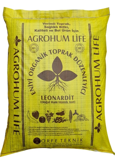 Agrohum Life 25 Kg'lık İşlenmiş Toz Leonardit Çuvalı