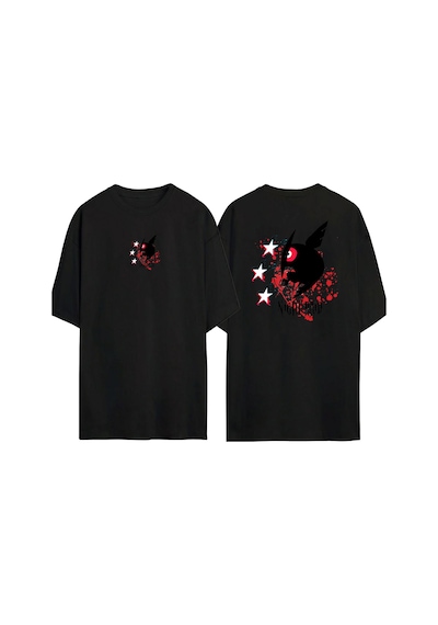 Thewert Unisex Akame Ga Kill Ön Arka Baskılı Sıyah Oversize T-shirt Siyah