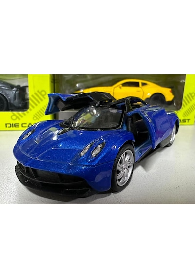 Oyuncak Metal Model Araba 1/36 Çek Bırak Mavi Pagani Huayra