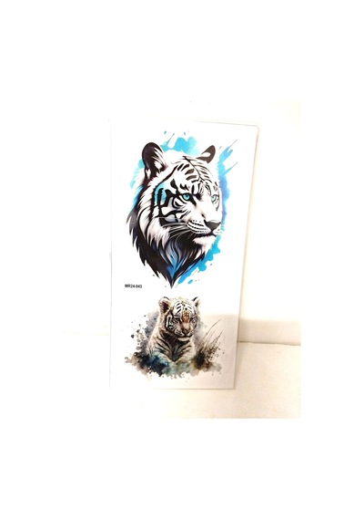 Hayal Sepeti Geçici Dövme 9,5x19cm Tattoo Minimal Tattoo Aksesuar Şık Kaplan Modeli
