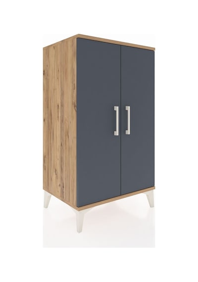 Hyperion Komodin 2 Raflı 2 Kapaklı 60x44x106 Çam-antrasit Çam