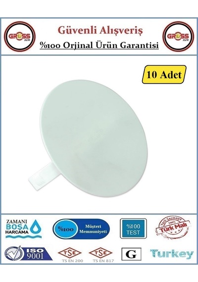 Buat Kapağı - Plastik - Beyaz - Düz - 10 Adet