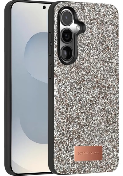 Onegif Samsung Galaxy S25 Plus Bright Simli Kapak - Gümüş