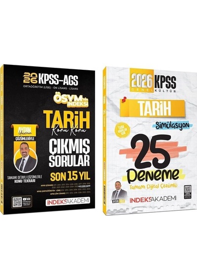 İndeks Akademi 2026 Kpss Tarih Çıkmış Sorular + 25 Deneme 2 Li Set - Aydın Yüce