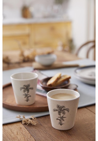 Kütahya Porselen Palmiye 2 Parça Mug Bardak 80794 Çok Renkli