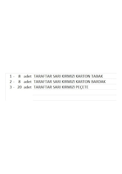 Taraftar Galatasaray 8 Tabak, 8 Bardak, 10 Peçete