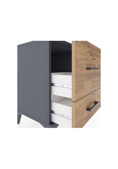 Hyperion Komodin 2 Çekmeceli 44x44x64 Antrasit-çam Antrasit