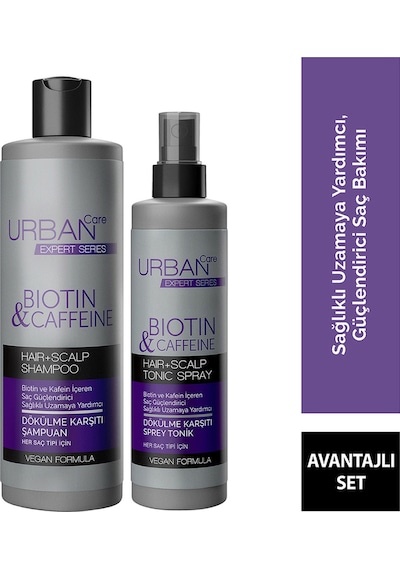 Urban Care Expert Biotin & Kafein Dökülme Karşıtı Şampuan 350 ML + Sprey Tonik 200 ML