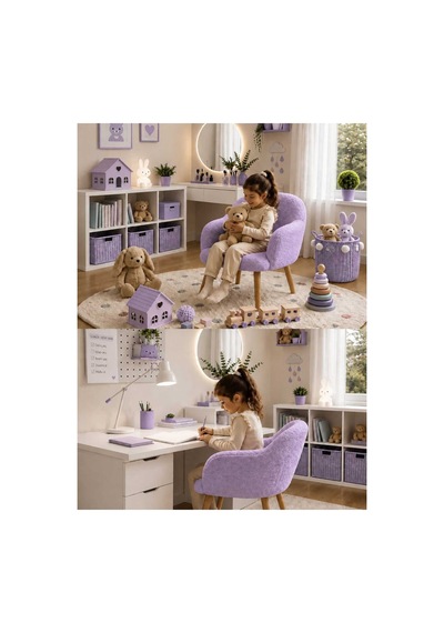 Heidi Çoçuk Koltuğu Çoçuk Odası Koltuğu Teddy Kumaş Kaplı Çocuk Ders Çalışma Koltuğu Yumuşak Lila Lila Heidi Çoçuk Koltuğu Çoçuk Odası Koltuğu Teddy Kumaş Kaplı Çocuk Ders Çalışma Koltuğu Yumuşak Lila Lila